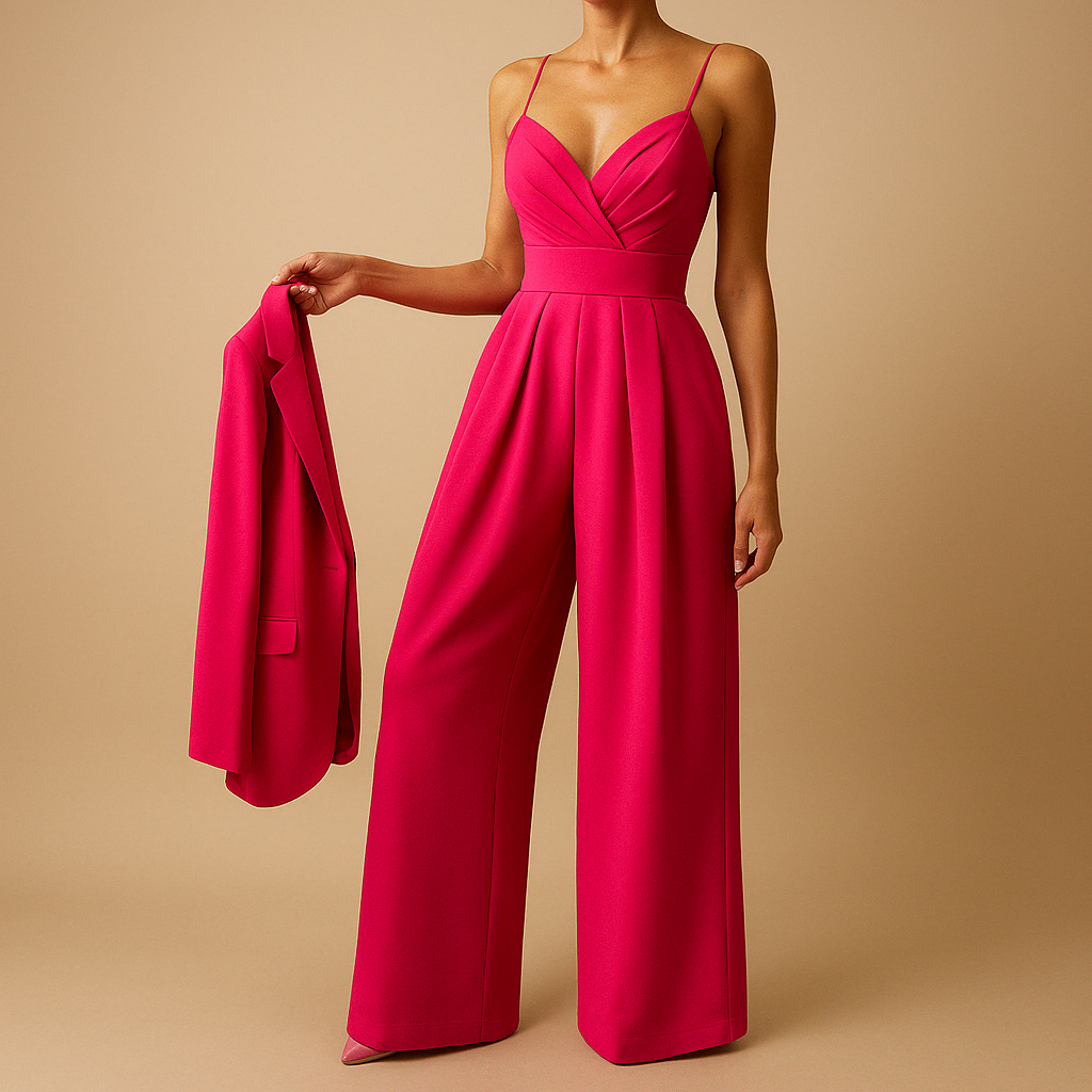 Light and stylish summer jumpsuit for women with adjustable straps and flattering fit, perfect for warm days and festive occasions.
