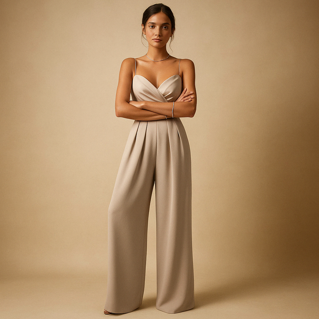 Light and stylish summer jumpsuit for women with adjustable straps and flattering fit, perfect for warm days and festive occasions.