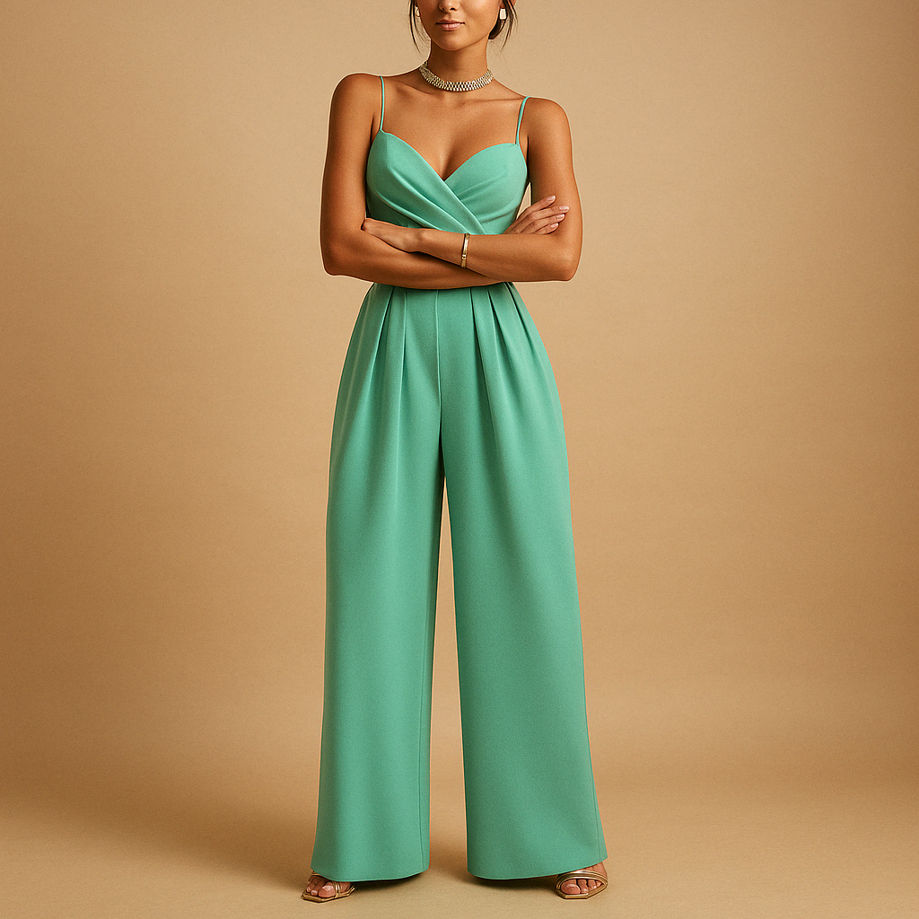 Light and stylish summer jumpsuit for women with adjustable straps and flattering fit, perfect for warm days and festive occasions.
