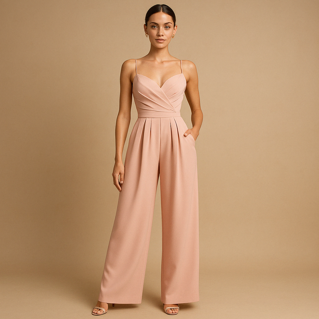 Light and stylish summer jumpsuit for women with adjustable straps and flattering fit, perfect for warm days and festive occasions.