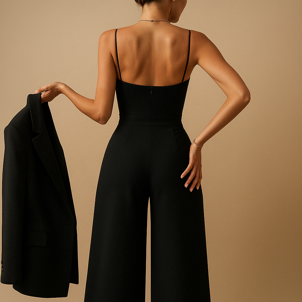 Light and stylish summer jumpsuit for women with adjustable straps and flattering fit, perfect for warm days and festive occasions.