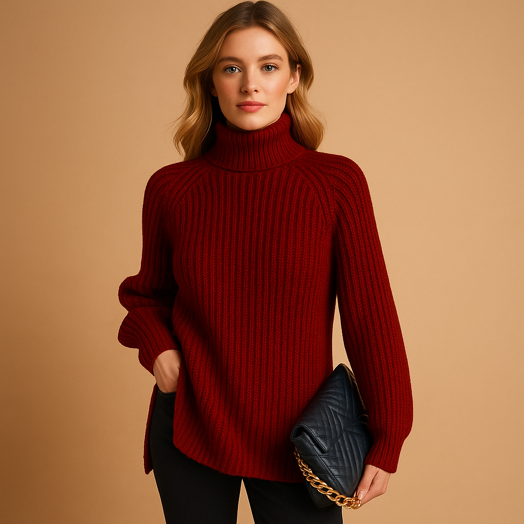 Women’s turtleneck sweater with soft texture, elegant fit, and cozy warmth. Perfect for autumn days, winter layering, and versatile styling.