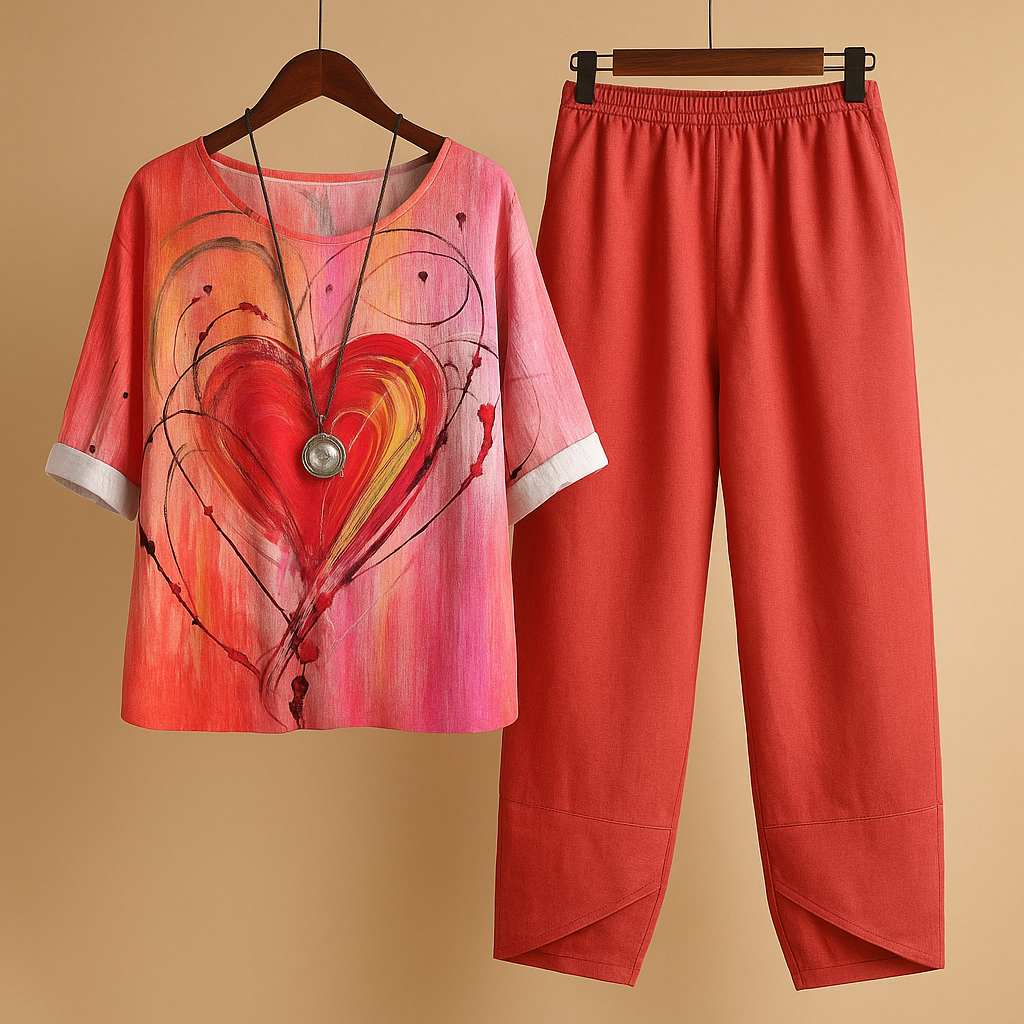 Women’s two-piece casual set with a loose fit and timeless design, perfect for spring, summer, and relaxed casual wear.