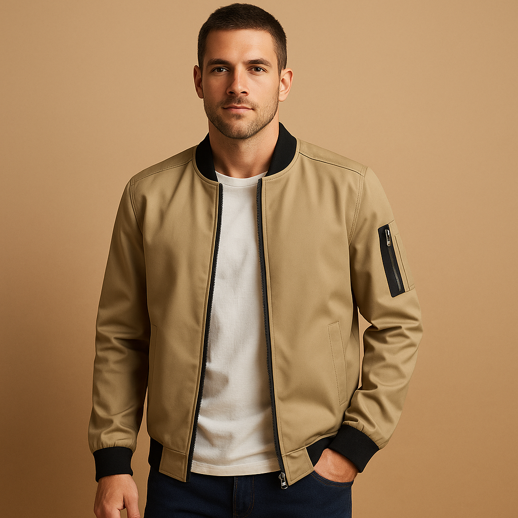 Men’s water-resistant summer jacket with a timeless silhouette, perfect for casual strolls, outdoor activities, and formal occasions.