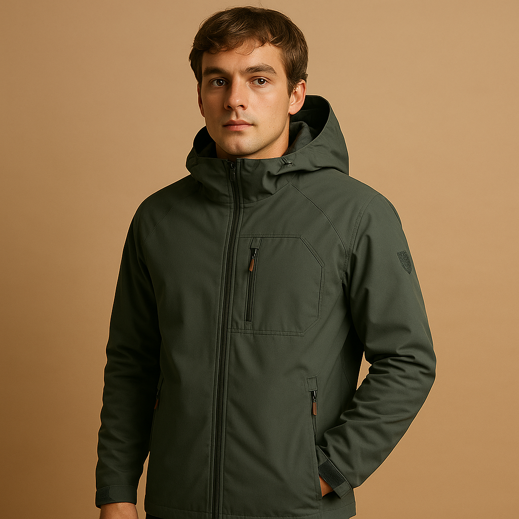Men’s waterproof breathable windbreaker with lightweight design and zip pockets. Perfect for outdoor activities, sports, and everyday wear.