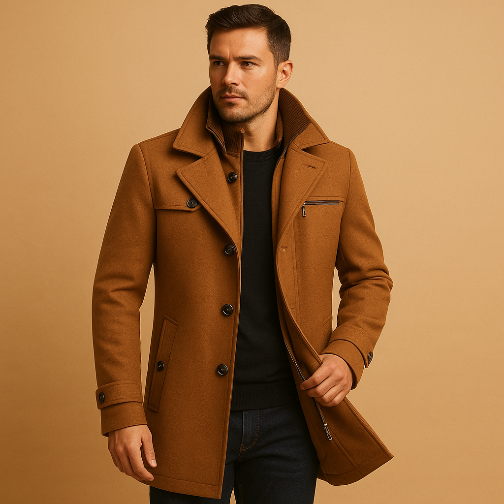 Men’s waterproof winter coat with breathable fabric, adjustable cuffs, and functional pockets. Available in black, grey, burgundy red, and brown.