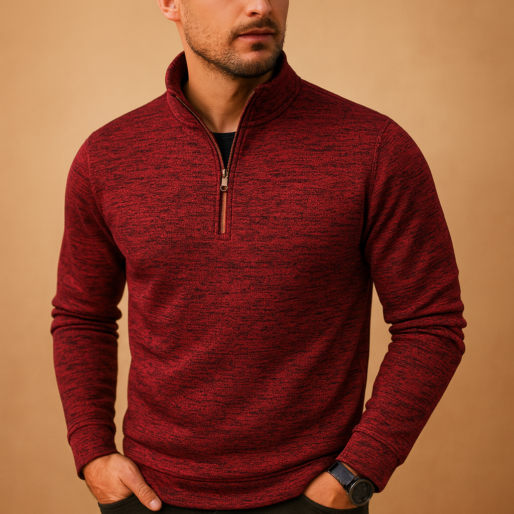 Men’s zipped sweater with modern design, soft and comfortable for spring, autumn, and winter, perfect for casual and semi-formal wear.